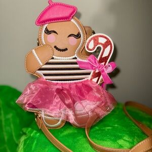 Gingerbread Girl Crossbody Bag Pink Tutu Betsey Johnson Purse Handbag Candy Cane